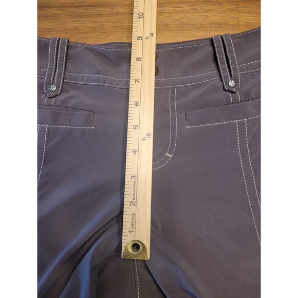 Athleta Tear Away Capri Pants Brown Size 4 Stretch Activewear EUC - Picture 9 of 10
